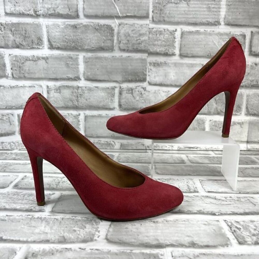 Coach Urban Women's Size 6 Red Suede Classic Pump Heels - Picture 2 of 15
